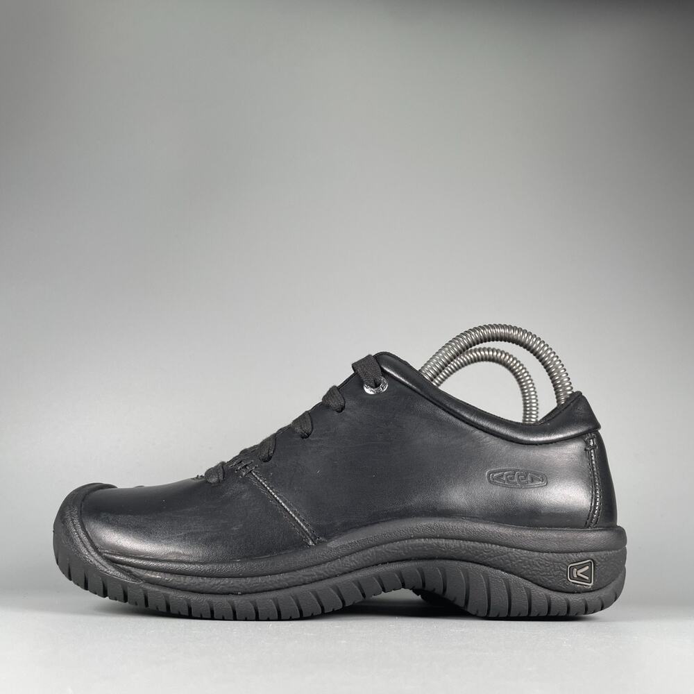 KEEN Utility PTC Women's Size 7.5 Black Leather Slip Resistant Work Shoes EUC